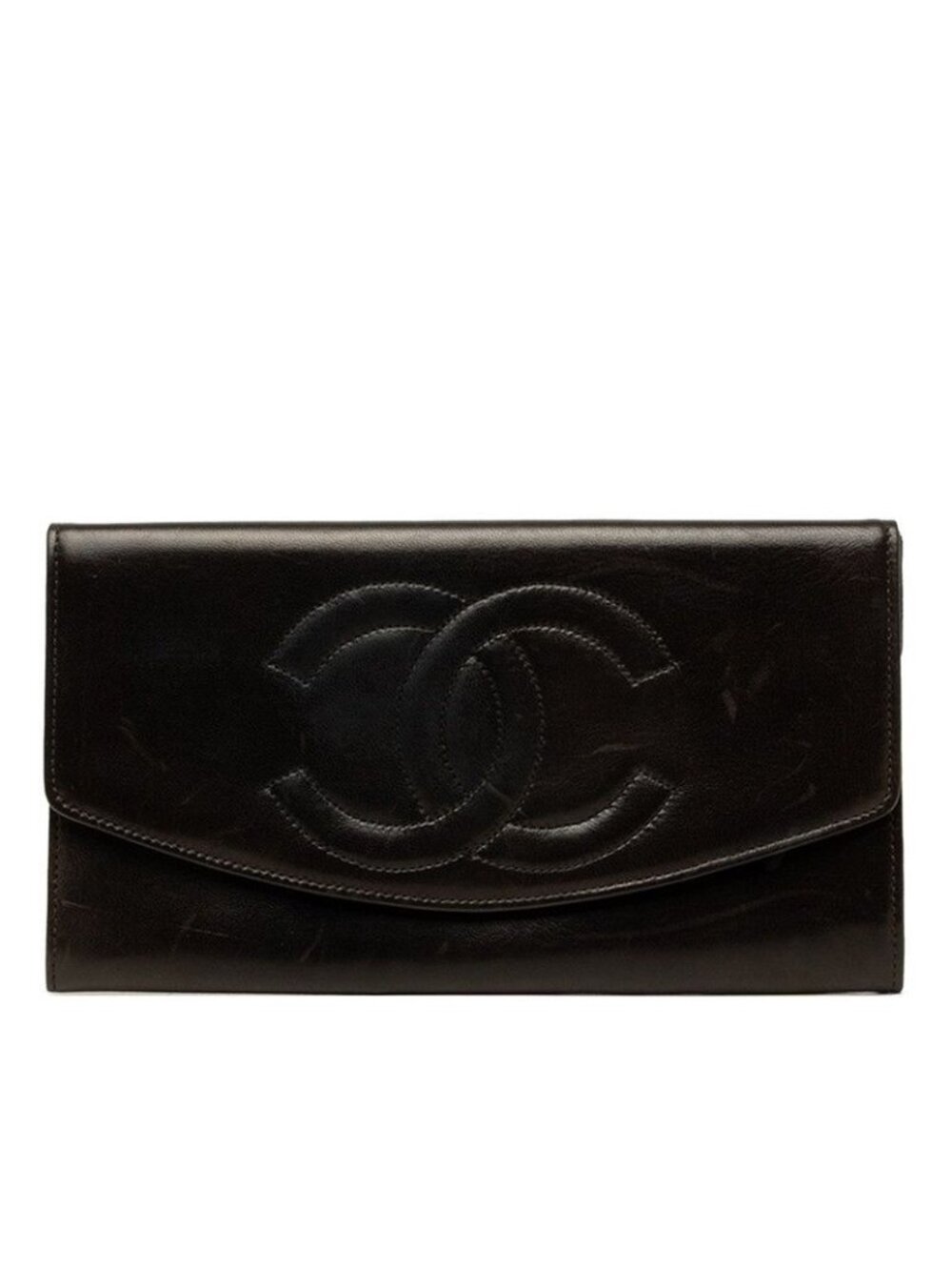 Chanel CC Logo Wallet Black Lambskin